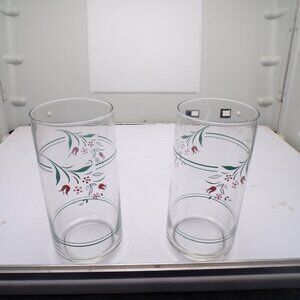 2 x Corelle Coordinates "Rosemarie" 16 oz Cooler Glasses Drinkware- Pink Tulip